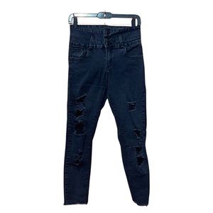 Ibiza High Rise Distressed Jeans - Black - Size 9
